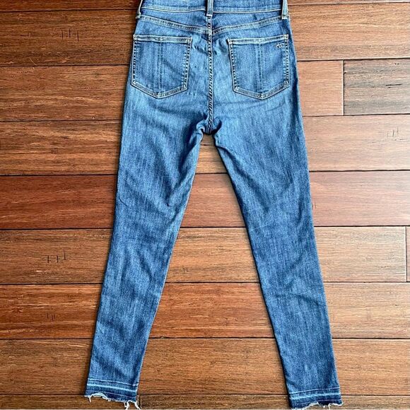 Rag & Bone High Rise Skinny Jeans Raw Hem Sz 26 - Picture 10 of 14